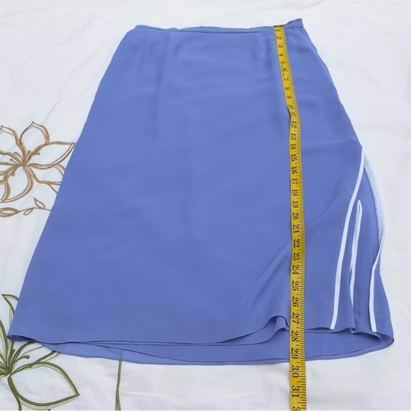 Vintage 70s Manning Silver Blue & White Long Sleeve Skirt Set - Picture 14 of 14